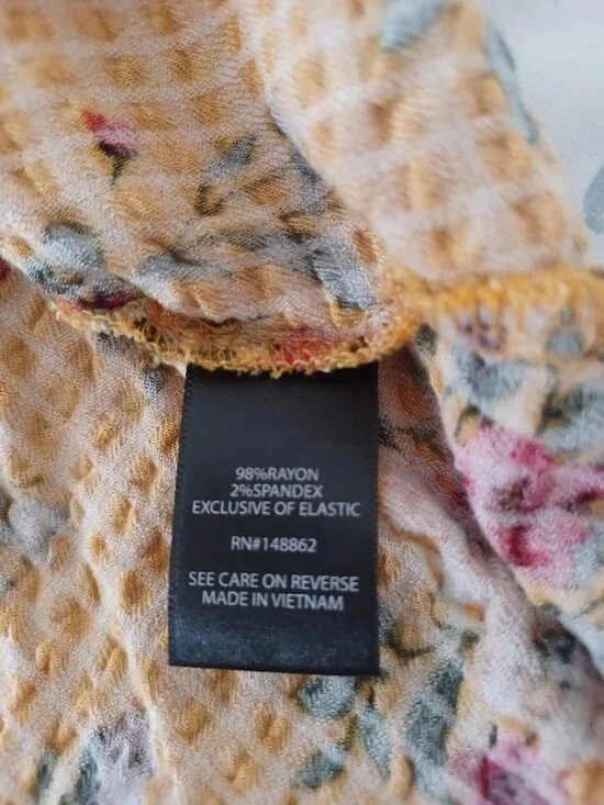 Torrid Womens Size 2 Floral Blouse Mustard Yellow Boho Smocked Top Plus Size - Picture 3 of 6